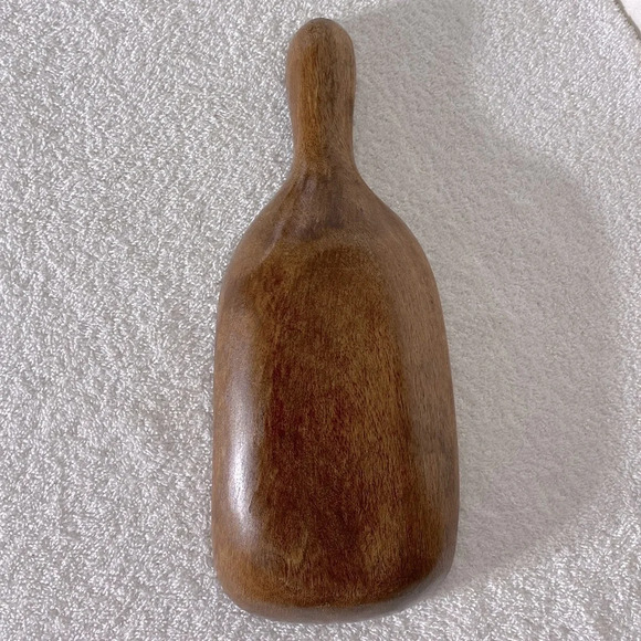 Vintage Carved Wood  Bowl With Handle - Picture 2 of 15